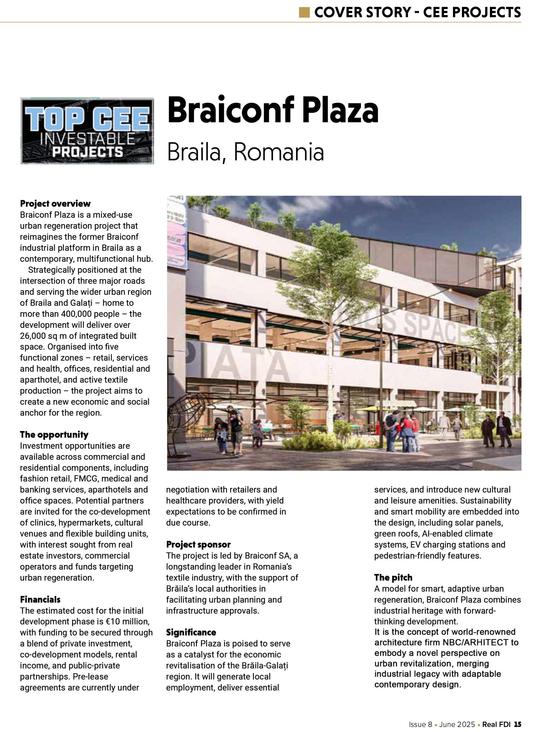 NBC/ARHITECT – Real FDI Magazine, ediția CEE 2025 – Braiconf Plaza, Brăila