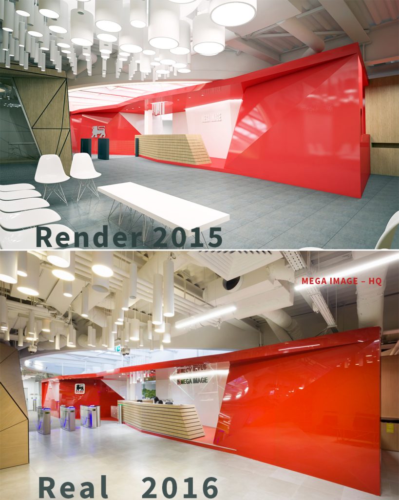 Mega Image HQ, NBC/ARHITECT: randare 2015 comparată cu recepția realizată în 2016